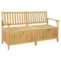 vidaXL Úložná lavička 2 -Seater 148 x 63 x 84 cm Masívna akácia