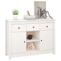 vidaXL Komoda biela 100x35x74,5 cm borovicový masív