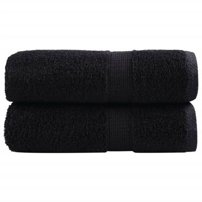vidaXL Prémiové uteráky pre hostí SOLUND 2 ks čierne 30x50 cm 600 g/m²