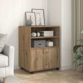 vidaXL Skrinka na kolieskach dub artisan 60x48x81 cm kompozitné drevo