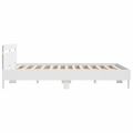 vidaXL Rám postele s LED pásikmi Biela 193 x 203 cm Kompozitné drevo