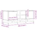 vidaXL TV skrinka dymový dub 100x35x41 cm kompozitné drevo a kov