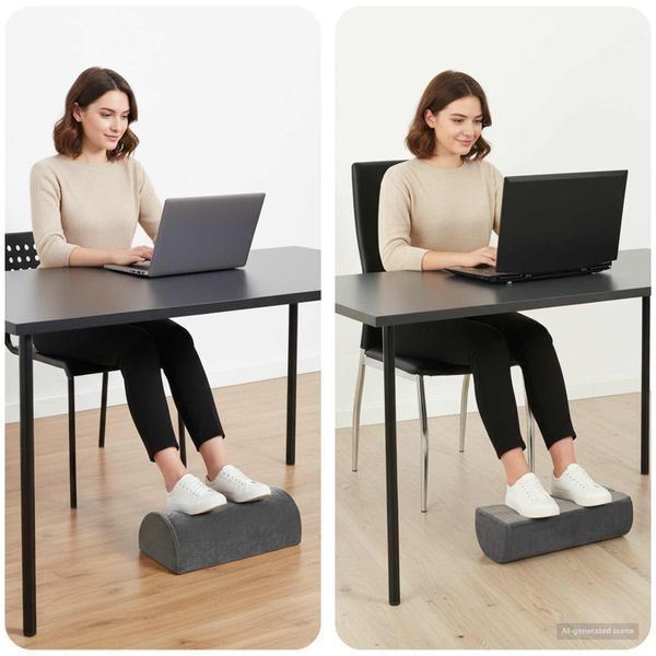 vidaXL Podložka na nohy Jednofarebný Sivá 42 x 18 x 13 cm PU pena