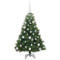 vidaXL Umelý vianočný stromček s 150 LED-i Zelená 120 cm PE a PVC