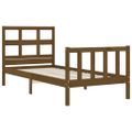 vidaXL Posteľný rám s čelom medovohnedý 90x200 cm masívne drevo