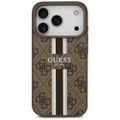 Obal Guess 4G Printed Stripes MagSafe pre iPhone 17 Pro hnedý