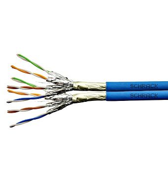 Kábel F/FTP Cat.6a 500 MHz 2x (4x2xAWG23), LS0H modrý, Dca, 500m