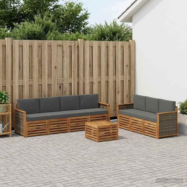 vidaXL Súpravy pohoviek s vankúšom 8 pcs Pevné akáciové drevo