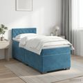 vidaXL Posteľ boxspring s matracom Tmavomodrá 80 x 200 cm Zamat