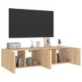 vidaXL TV nástenné skrinky s LED svetlami 2 ks dub sonoma 60x35x31 cm