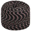 vidaXL Lodné lano čierne 8 mm 25 m polypropylén