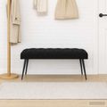vidaXL Lavica s gombíkovým prešívaním Čierna 110 x 40 x 46 cm Zamat