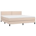 vidaXL Boxspring posteľ s matracom kapučínová 160x200 cm umelá koža