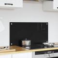 vidaXL Kuchynský obklad Čierna 80 x 40 cm tvrdené sklo