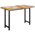 vidaXL Jedálenský stôl, nohy v tvare H 140x70x77 cm, recyklovaný masív