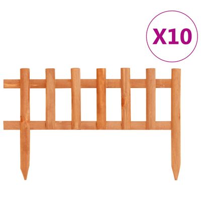 vidaXL Obruba trávnika 10 ks jedľové drevo 4,4 m