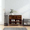 vidaXL Botník dymový dub 70x36x60 cm spracované drevo