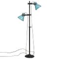 vidaXL Podlahová lampa 25 W šmuhovaná modrá 25x25x90/140 cm E27