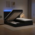 vidaXL Ottoman posteľ s matracom a LED Čierna 180 x 200 cm Látka