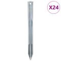 vidaXL Stanové kolíky 24 ks 22 cm Ø20 mm pozinkovaná oceľ