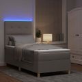 vidaXL LED box s pružinami Sivohnedá 100 x 200 cm látka