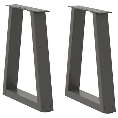 vidaXL Nohy konferenčného stolíka v tvare V, 2 ks, antracitové, 38 x (42-43,3) cm, oceľ
