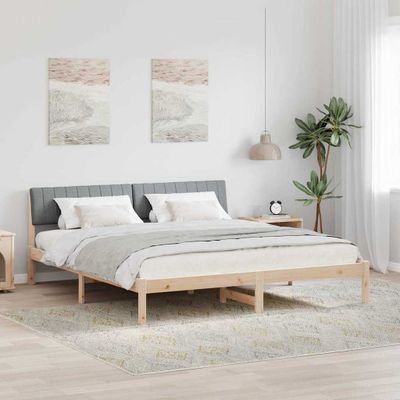 vidaXL Rám postele Hnedá a svetlo šedá 180 x 200 cm Borovicový masív
