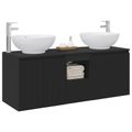 vidaXL Set kabinetov do kúpeľne 3 ks Čierna 49,5 x 44,5 x 65 cm