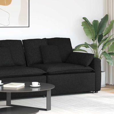 vidaXL Modulová opierka na ruky s vankúšmi, čierna 100 cm