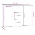 vidaXL Komoda hnedý dub 91x29,5x65 cm spracované drevo