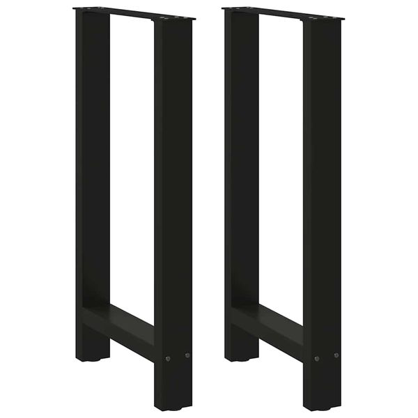 vidaXL Nohy barového stola, čierne, 2 ks, 50 x (90-91) cm, oceľové