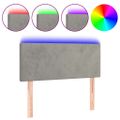 vidaXL Čelo postele s LED bledosivé 100x5x78/88 cm zamat