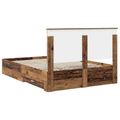 vidaXL Rám postele Staré drevo 135 x 190 cm Kompozitné drevo