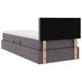 vidaXL Postel s úložným prostorem a LED svetlom Sivá 90 x 190 cm