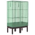 vidaXL Záhon s krytom na skleník ratanový vzhľad 80x40x140 cm