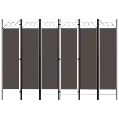 vidaXL Paraván so 6 panelmi, antracitový 240x180 cm