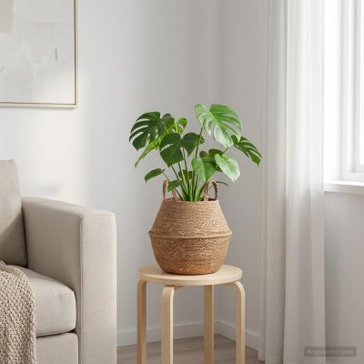 vidaXL Kvetináč s uchami Prírodná Ø 22 x 20 cm 100% Morská tráva