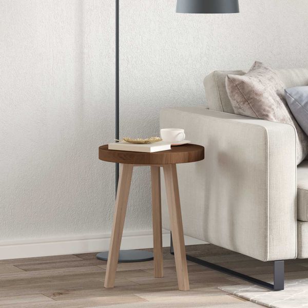 vidaXL Vrchná doska Tmavohnedá Ø 40 x 4 cm Masívne dubové drevo