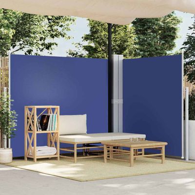 vidaXL Zaťahovacia bočná markíza modrá 180x600 cm