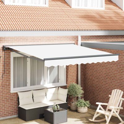 vidaXL Rám markízy Biely 350 x 250 cm Polyester s PU povrchom