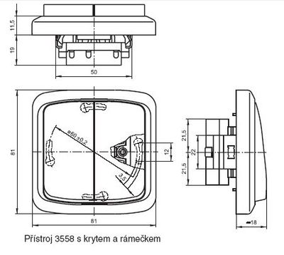 ABB Tango 3558A-A00620 B Kryt spínača kolískového s popisovým poľom
