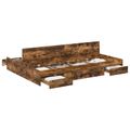 vidaXL Rám postele s úložným prostorem Dymová dub 135 x 190 cm