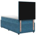 vidaXL LED boxspring posteľ s matracom Modrá 100 x 200 cm Zamat
