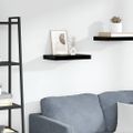 vidaXL Plávajúca nástenná polica, lesklá čierna 40x23,5x3,8 cm, MDF