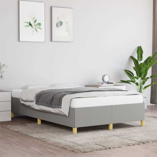 vidaXL Posteľ bez matraca bledosivý 120x200 cm látka