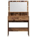 vidaXL Toaletný stolík Staré drevo 80 x 41 x 134,5 cm Kompozitné drevo