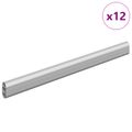 vidaXL Tyč do skrine 12 ks Strieborná 316 x 15 x 29 mm