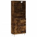vidaXL Vysoká skrinka dymový dub 69,5x34x180 cm spracované drevo