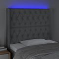 vidaXL Čelo postele s LED bledosivé 103x16x118/128 cm látka