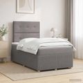 vidaXL LED boxspring posteľ s matracom Sivohnedá 120 x 200 cm Látka